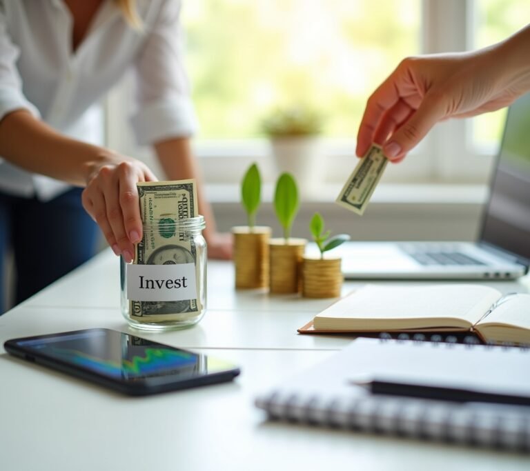 $100 bill with investment arrows