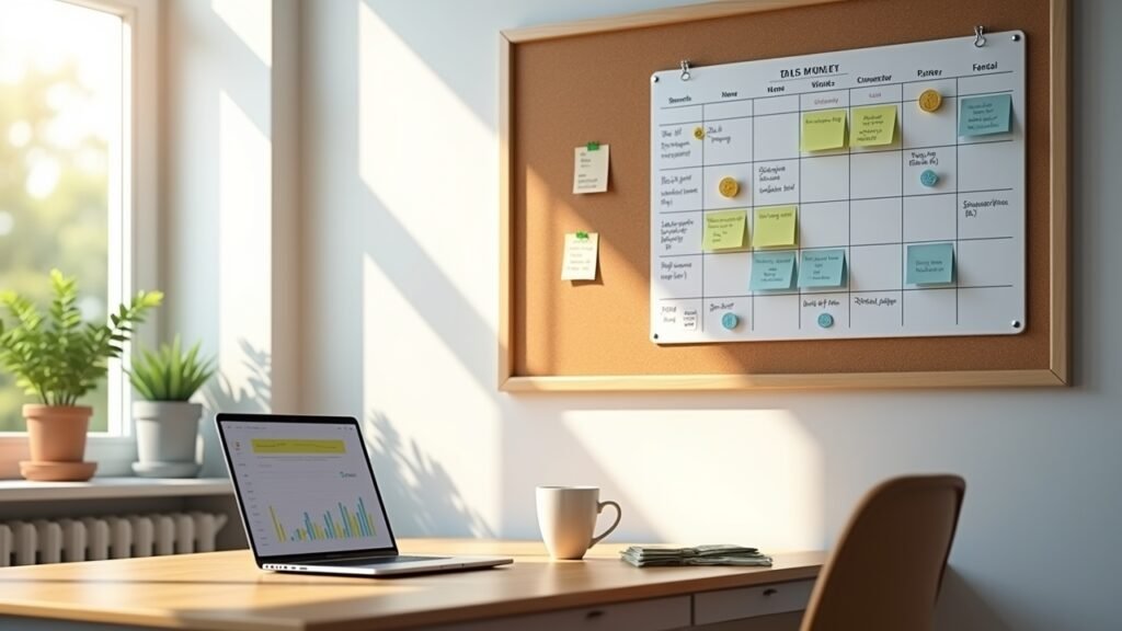 Calendar with money goals