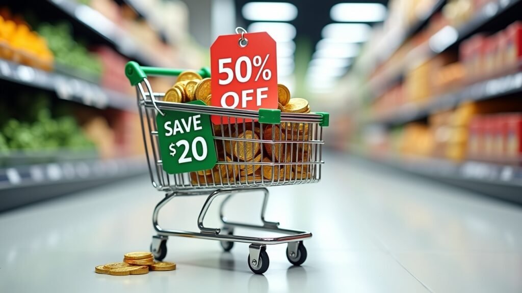 Shopping cart with savings