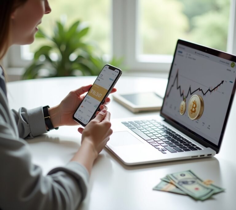 Cryptocurrency coins display