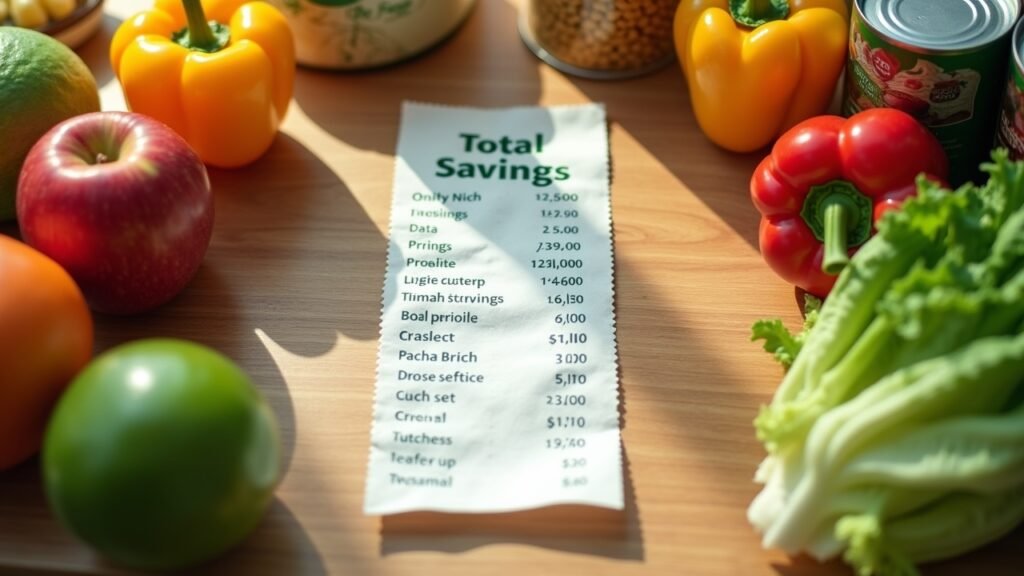 Grocery receipt with savings