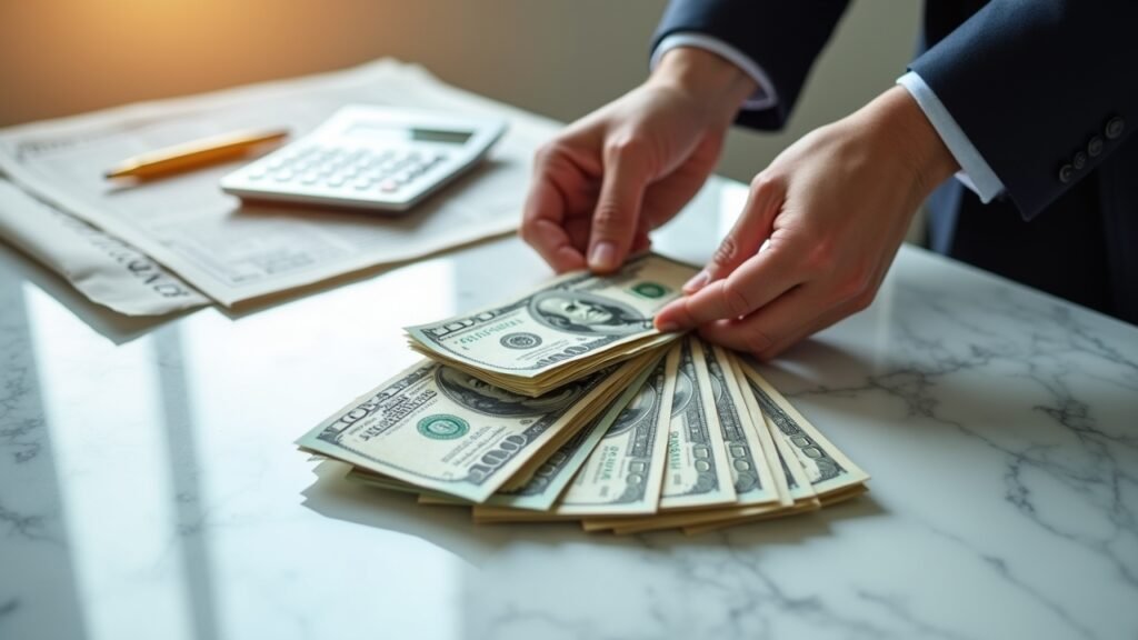 Cash being counted